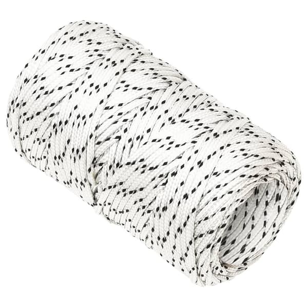 vidaXL Båtlina flätad vit 2 mm x 50 m polyester