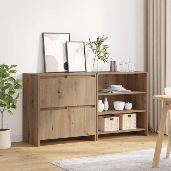 vidaXL Serviesskap 2 pcs Artisan Eik 70 x 41 x 75 cm Konstruert tre