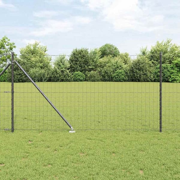vidaXL Gjerde med stolpe Grå 1 x 10 m Stål