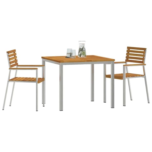 vidaXL Hage Spisegruppe 3 pcs Brun Solid akasietre