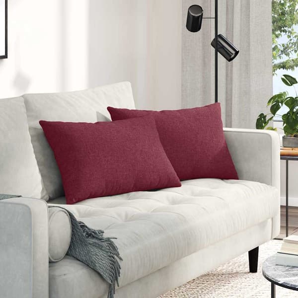 vidaXL Soffkuddar 2 st Vinröd 60 x 40 cm tyg