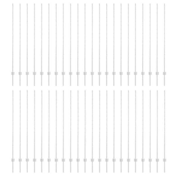 vidaXL Stängselstolpe 44 pcs Silver 200 cm Stål