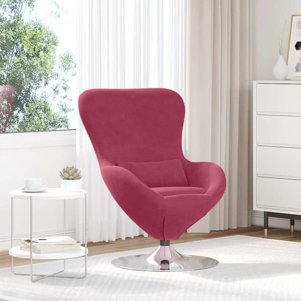 vidaXL Äggstol Vinröd 63 x 73 x 90 cm Sammet