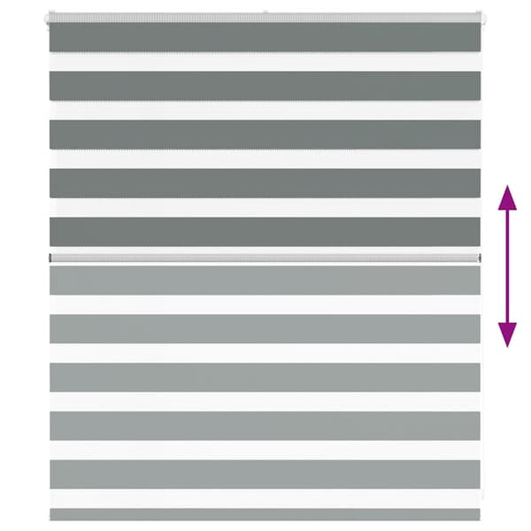 vidaXL Rullgardin zebra mörkgrå 130x100 cm tyg bredd 125,9cm polyester
