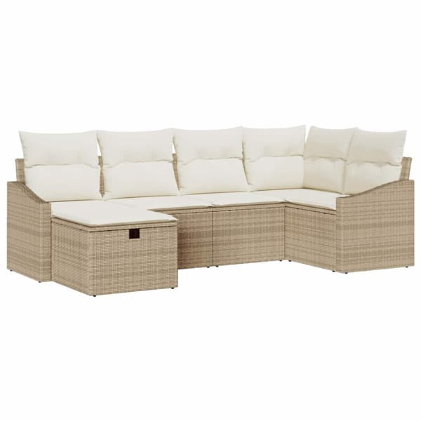 vidaXL Soffset med kudde 7 pcs konstrotting