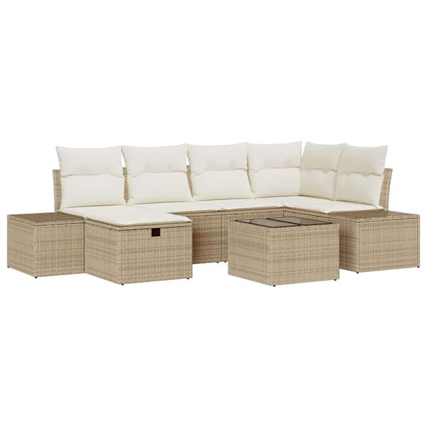 vidaXL Soffset med kudde 7 pcs konstrotting