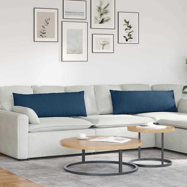 vidaXL Soffkuddar 2 st Blå 120 x 40 cm tyg