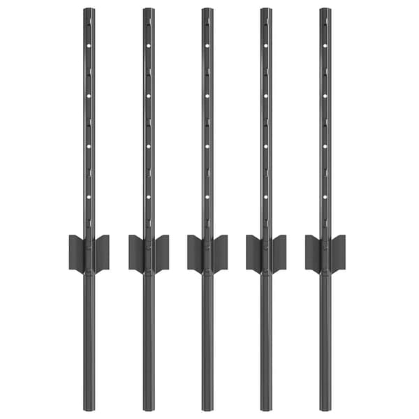 vidaXL Gjerdepunkter 5 pcs Grå 40 cm Stål
