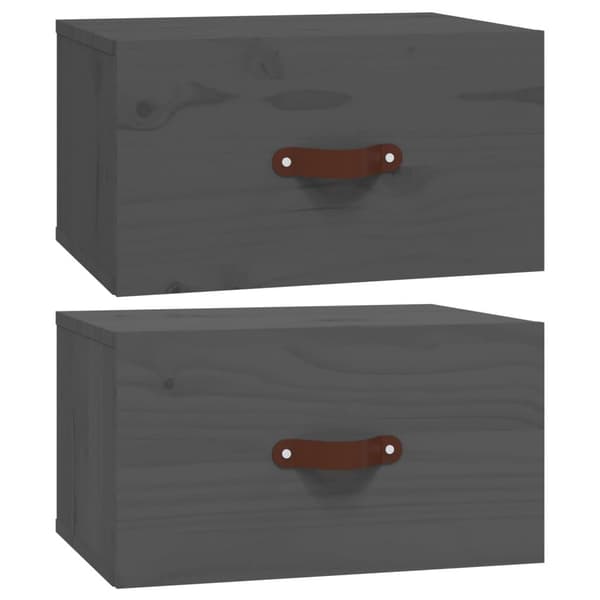 vidaXL Väggmonterade sängbord 2 st grå 40x29,5x22 cm
