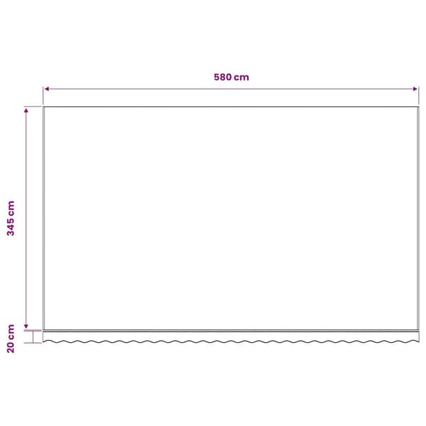 vidaXL Erstatningsduk for markise burgunder 600x350 cm polyester