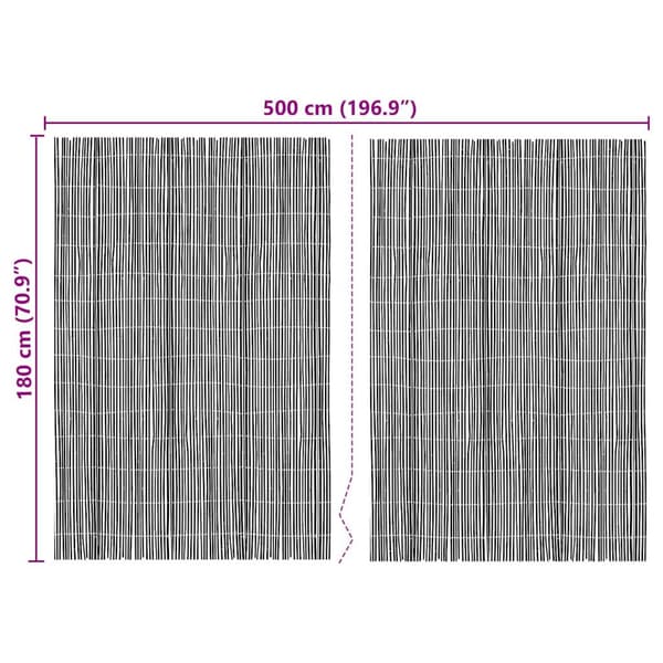vidaXL Bambusgjerde Brun 500 x 180 cm Bambus