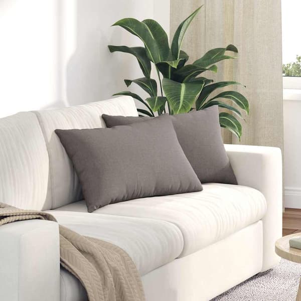vidaXL Soffkuddar 2 st Gråbrun 60 x 40 cm tyg