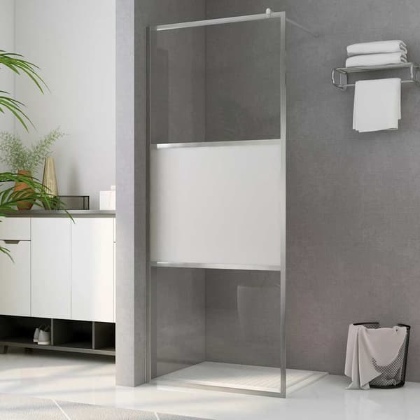 vidaXL Duschvägg med halvfrostat ESG-glas 90x195 cm