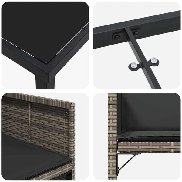 vidaXL Hage Spisegruppe 5 pcs Grå polyrotting