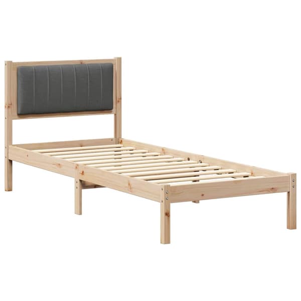 vidaXL Sängram med Vadderad Sänggavel Mörkgrå 75 x 190 cm