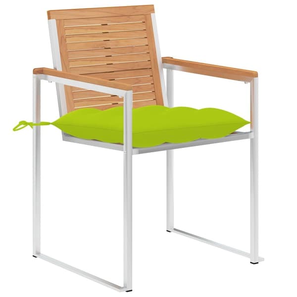 vidaXL Trädgårdsstolar med dynor 4 st massiv teak