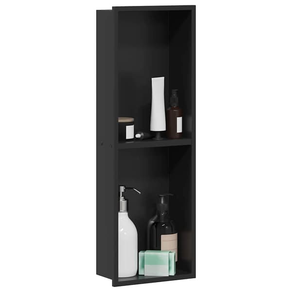 vidaXL Dusjniche Svart 60 x 20 x 9.5 cm Rustfritt Stål