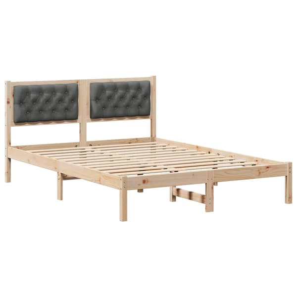 vidaXL Sängram med sänggavel Mörkgrå 140 x 200 cm tyg