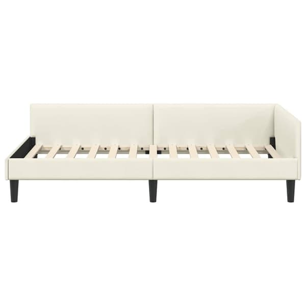 vidaXL Sängram Kräm 100 x 200 cm Sammet och trämaterial