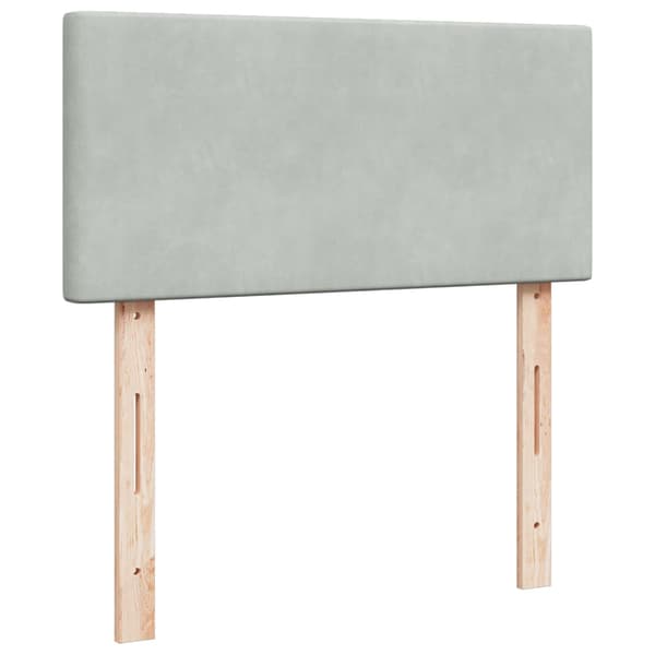 vidaXL Ramsäng med madrass ljusgrå 90x190 cm sammet