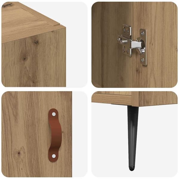 vidaXL Serviesskap Artisan Eik 89,5 x 34 x 80 cm Konstruert tre
