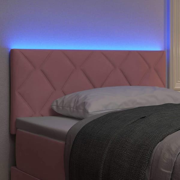 vidaXL LED huvuddyna Rosa 100 cm Sammet