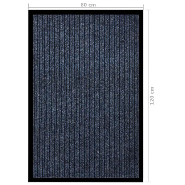 vidaXL Dørmatte stripet blå 80x120 cm