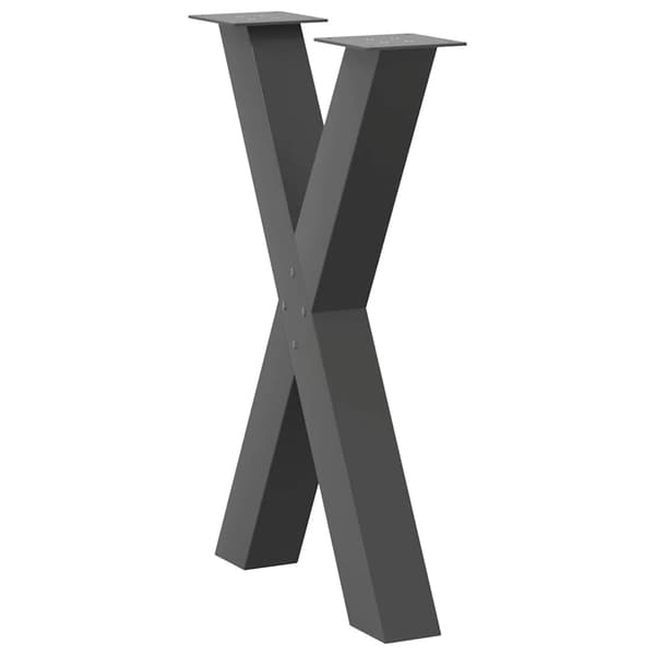 vidaXL Matbordsben X-formad 2 st antracit 60x(72-73) cm stål