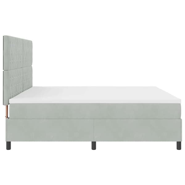 vidaXL Bäddfjäder med madrass Ljusgrå 200 x 200 cm Sammet