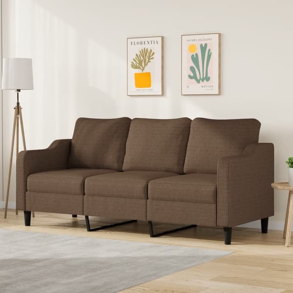 vidaXL 3-sitssoffa brun 180 cm tyg