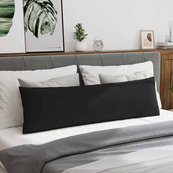 vidaXL Soffkuddar 2 st Svart 145 x 40 cm tyg