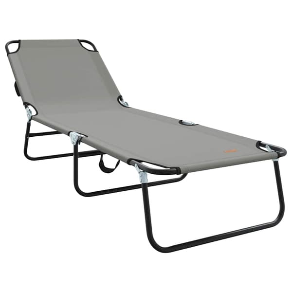 vidaXL Sammenleggbar solstol Grå 188 x 57 x 86,5 cm Polyester
