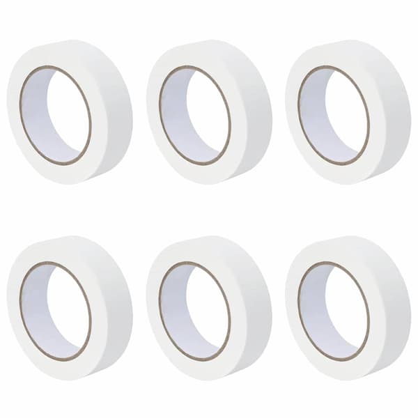 vidaXL Målare Maskeringstejp 6 st Vit 30mm x 50m Papper