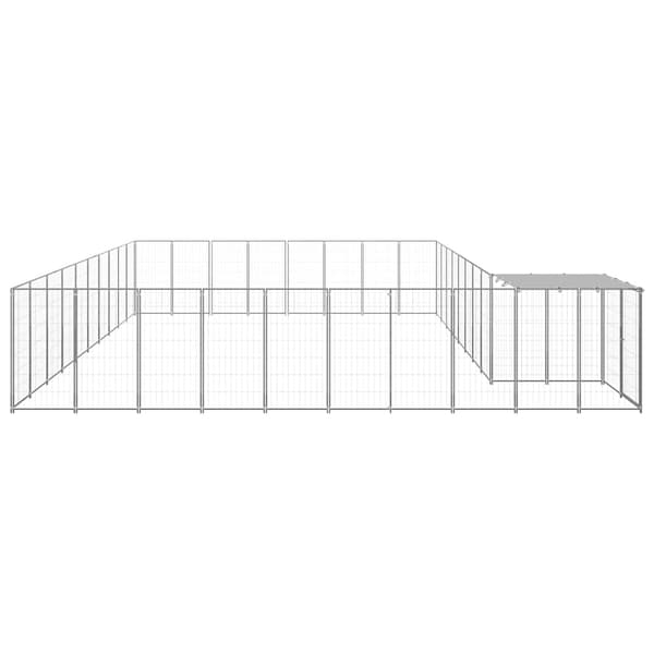 vidaXL Hundegård sølv 25,41 m² stål