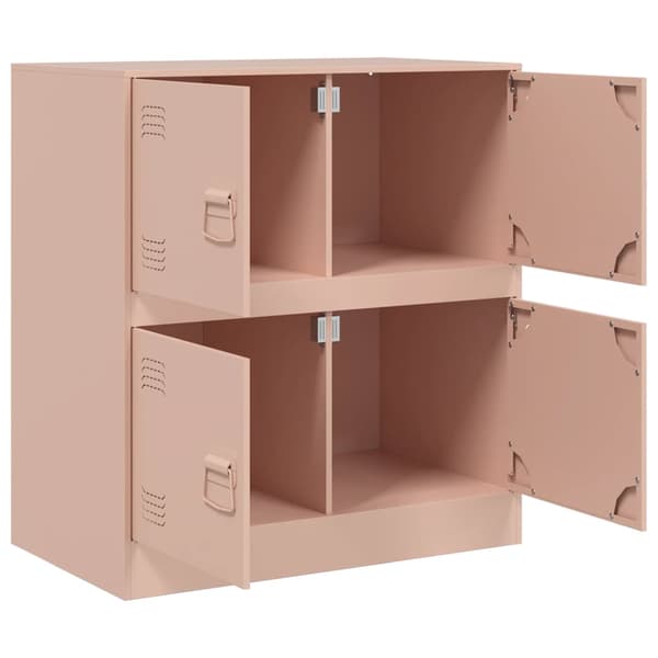 vidaXL Skänk rosa 67x39x73 cm stål