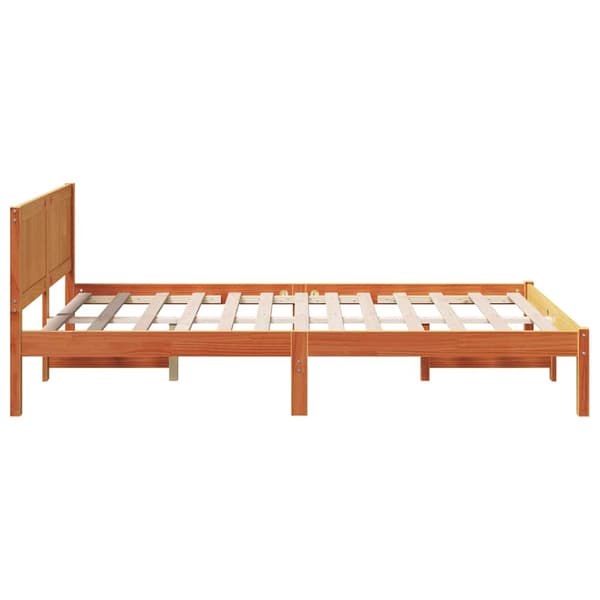 vidaXL Sängram Brun 120 x 200 cm Massivt tallträ