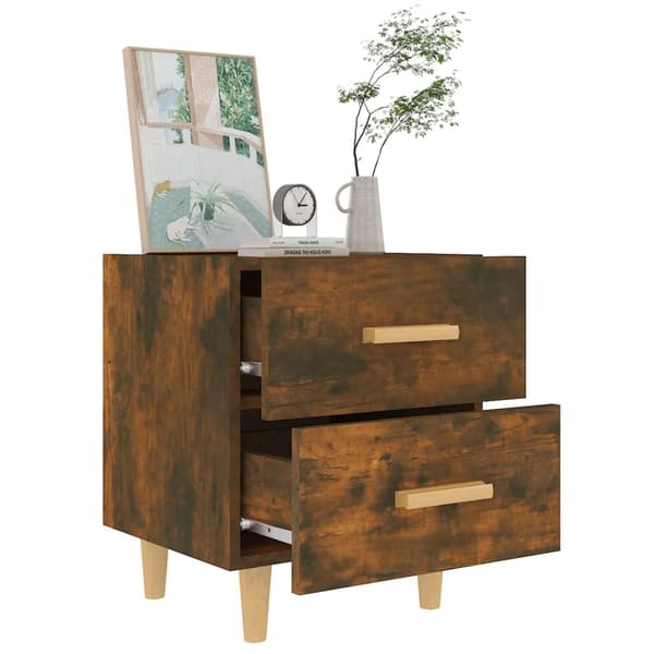 vidaXL Nattbord røkt eik 40x35x47,5 cm