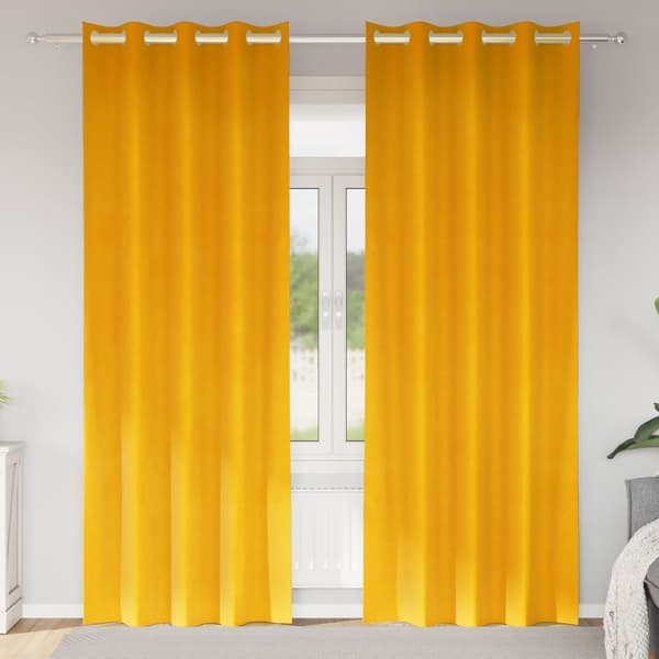 vidaXL Gardiner Senapsgul Polyester 140 x 245 cm