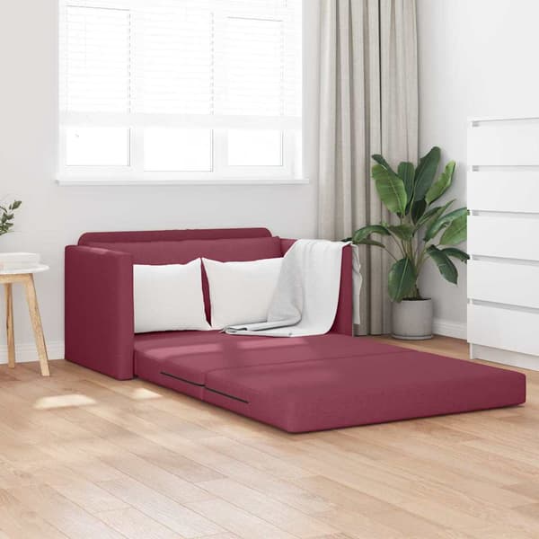 vidaXL Soffsäng 110cm Vinröd tyg