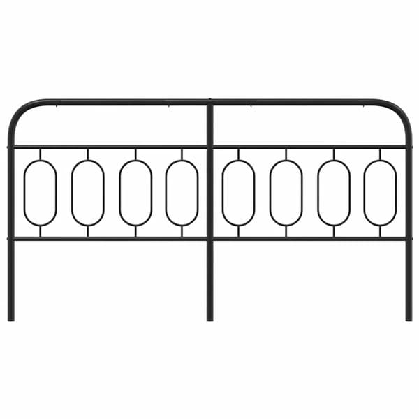 vidaXL Utskiftbar sengegavl i metall svart 193 cm