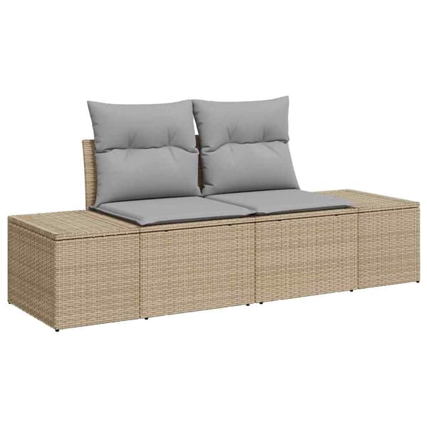 vidaXL Trädgårdsoffset 6 pcs Beige konstrotting