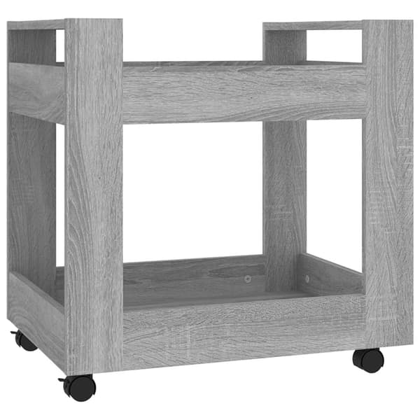 vidaXL Tralle til skrivebord grå eik 60x45x60 cm konstruert tre