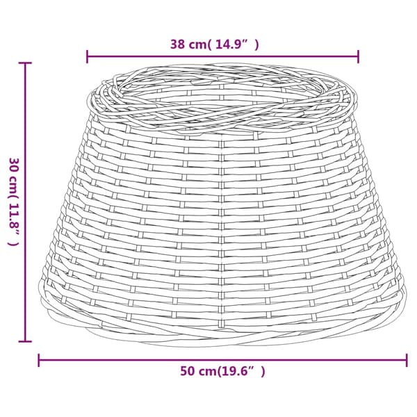 vidaXL Lampskärm brun Ø50x30 cm korgmaterial