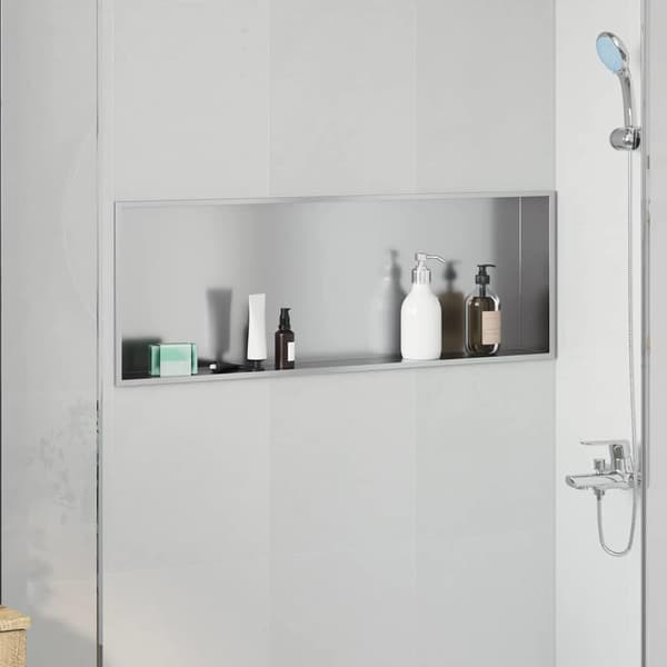 vidaXL Dusjniche sølv 90 x 30 x 9,5 cm Rustfritt Stål
