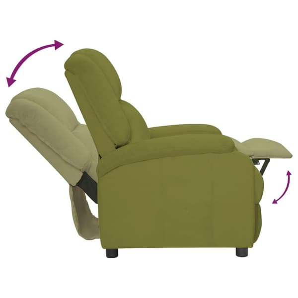 vidaXL Reclinerfåtölj ljusgrön sammet