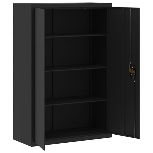 vidaXL Dokumentskåp svart 90x40x140 cm stål