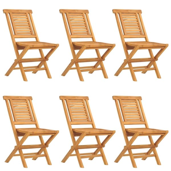 vidaXL Klappstoler 6 stk 47x63x90 cm heltre teak