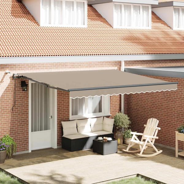 vidaXL Markiseduk med Beige 400 × 350 cm Polyester