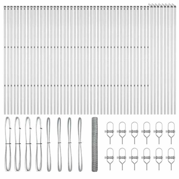 vidaXL Gjerdepåle sølv 100 x 1,4 m (36 mm mesh) Stål