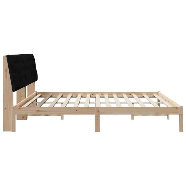 vidaXL Sängram med Vadderad Sänggavel Brun 200 x 200 cm